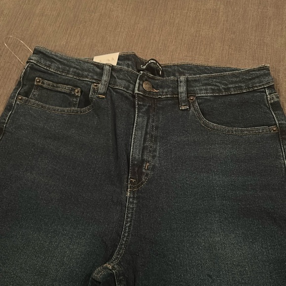 CALVIN KLEIN High Rise straight leg Jeans Dark Blue 14 - Picture 5 of 8